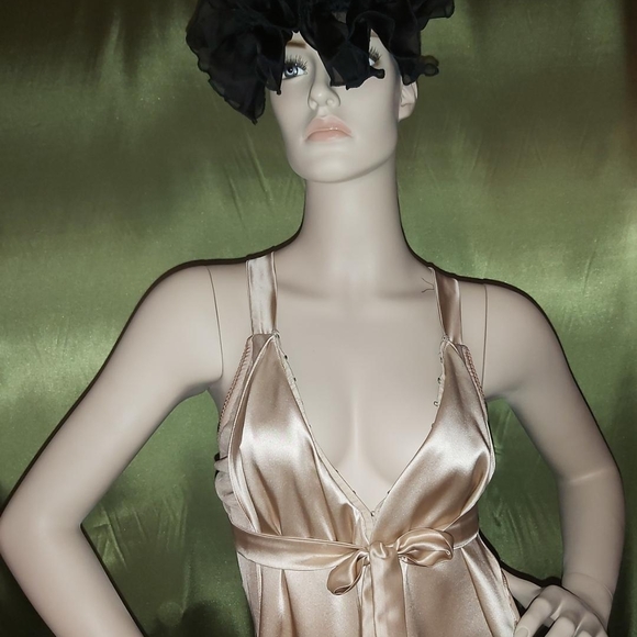 Cream "Vagina" Minidress with Symmetrical Draped Panels - Picture 3 of 4